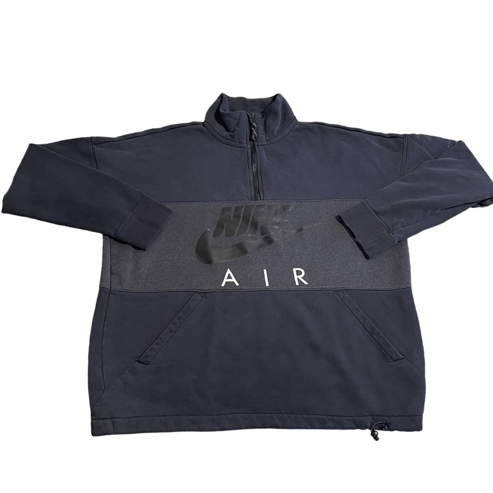 Nike Air Sweater Women Large Black Quarter Zip Heavyweight Casual Athletic Logo